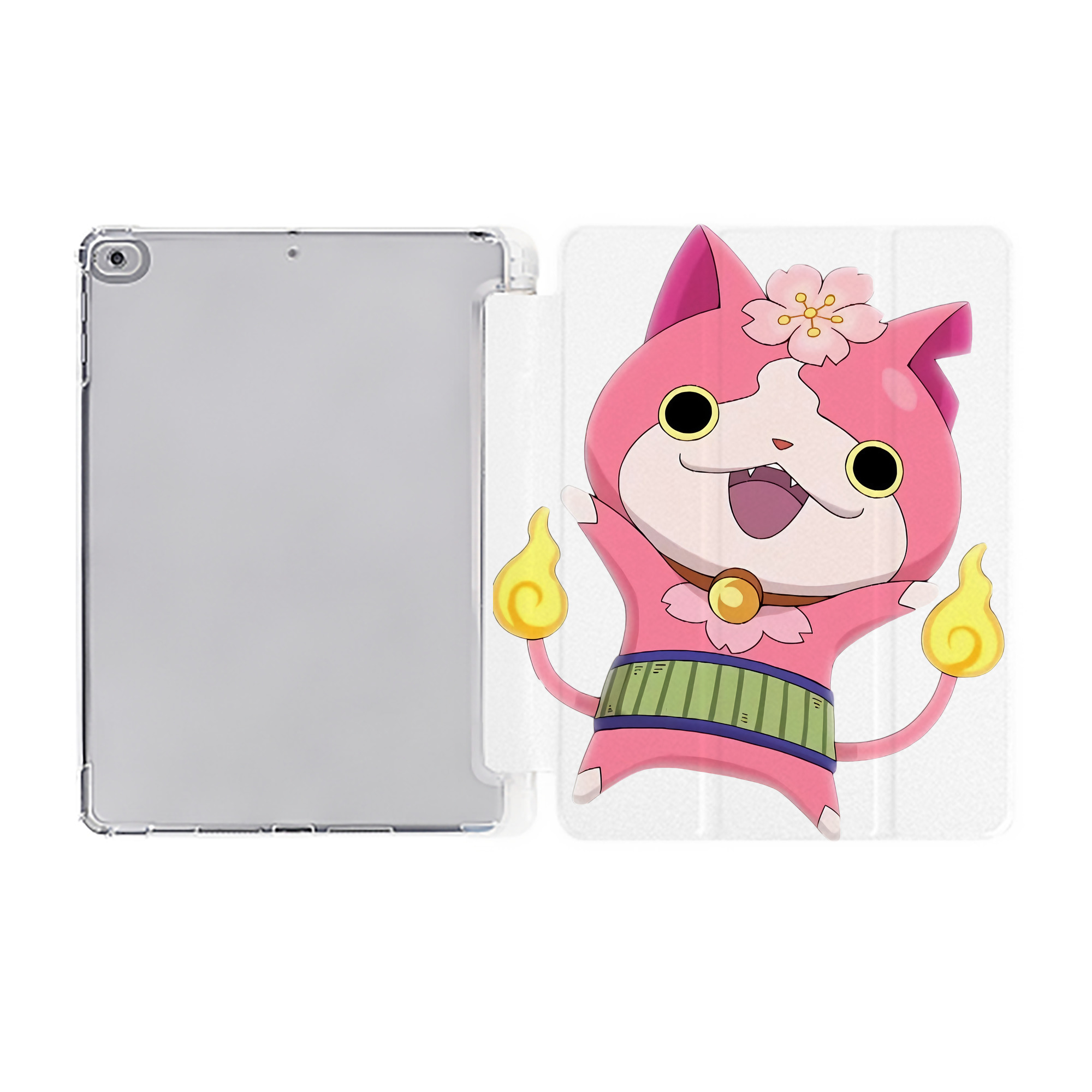 （画像用） 妖怪ウォッチ Yo-kai Watch IPad ケース ペン収納付き 三つ折りスタンド PUレザー×シリコン 対応機種9.5/10.5/10.9インチ